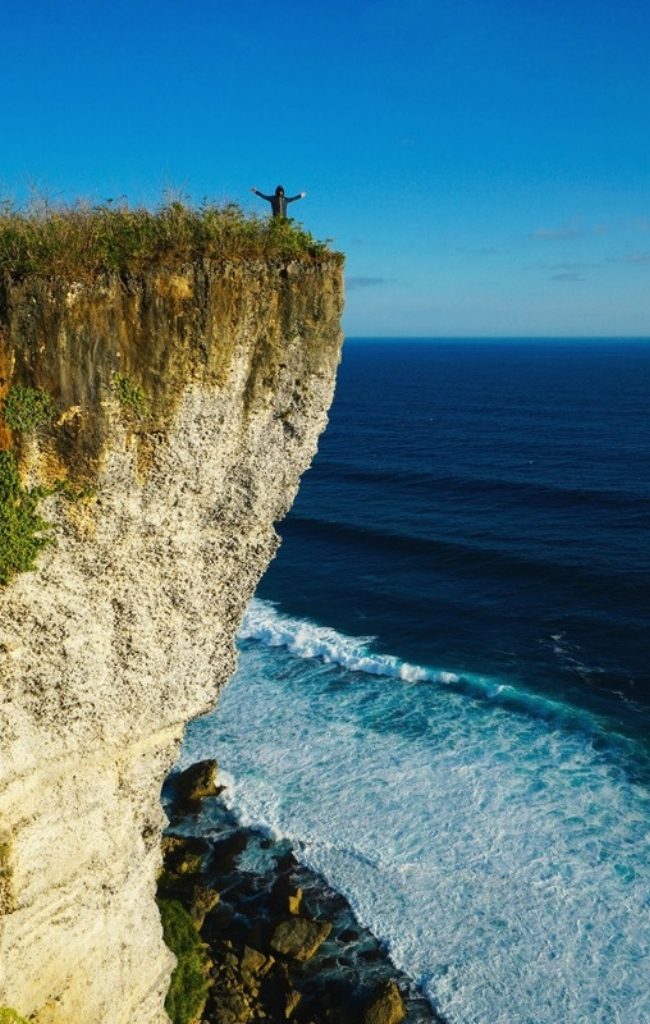 The cliffs of Uluwatu above the Indian Ocean