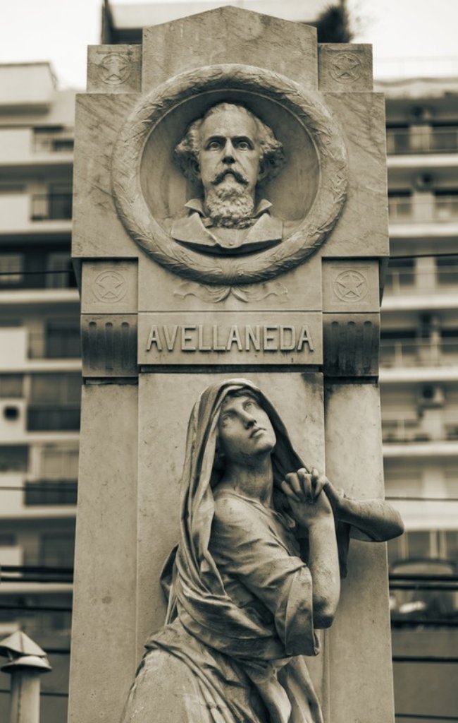 A sculpted monument in Recoleta Cemetery