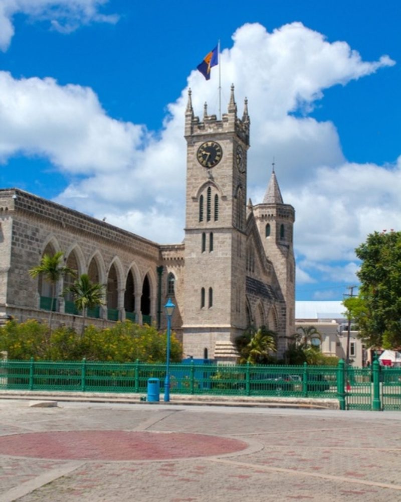 Clock tower of the Parliament Buildings in Bridgetown, Barbados