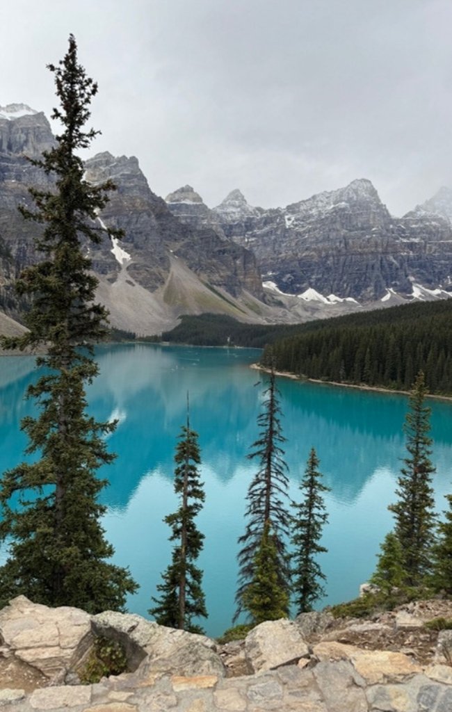 Moraine Lake surrounded by the Canadian Rockies