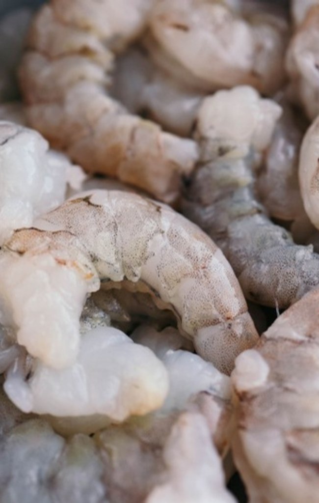 A bowl of fresh local shrimp