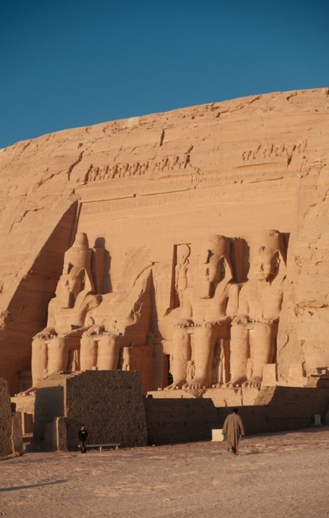 The colossal statues of the temples at Abu Simbel