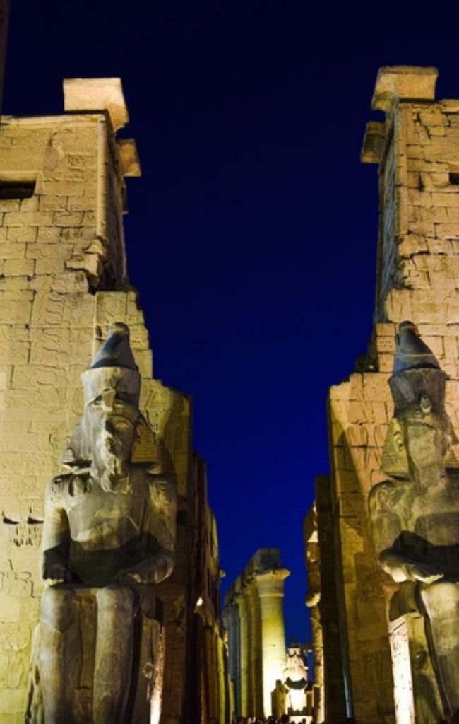 Luxor Temple illuminated at night
