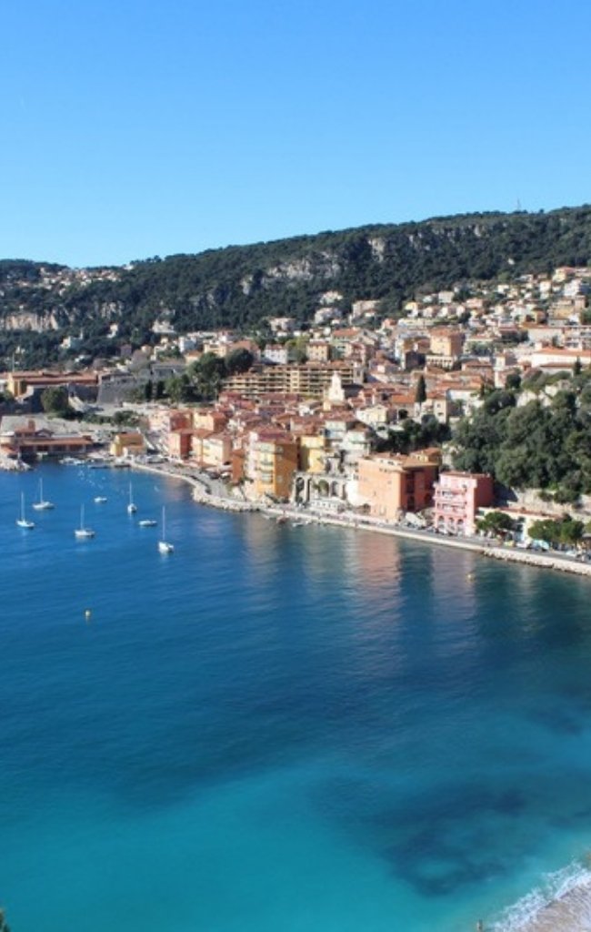 Boats in the bay below Villefranche-sur-Mer on the French Riviera