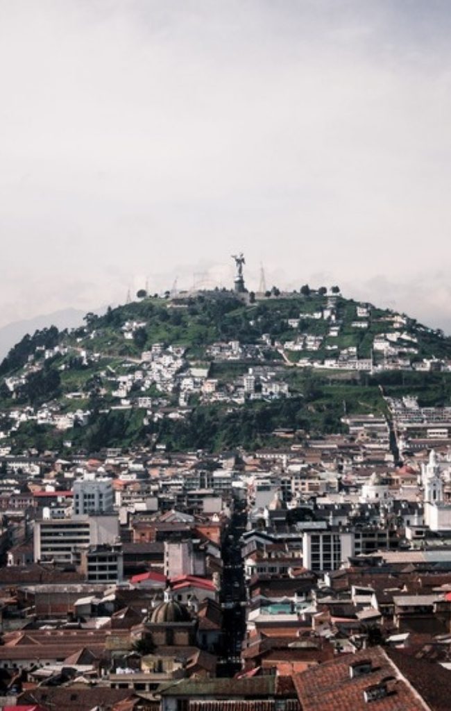 Quito and the Virgin of El Panecillo seen from above
