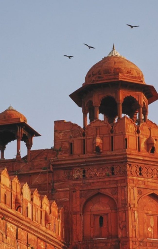 The Red Fort in Delhi at sunset