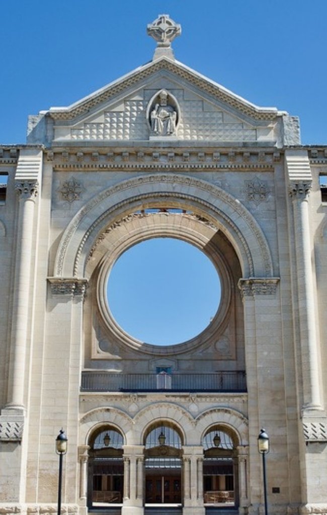 The facade of the historic St. Boniface Cathedral in Winnipeg