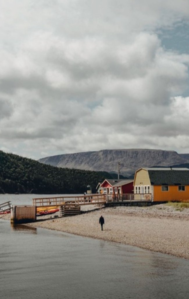 Colorful waterfront houses in Norris Point on Bonne Bay