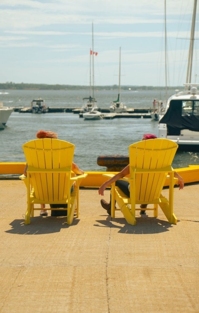 Yellow chairs overlooking the Charlottetown harbour