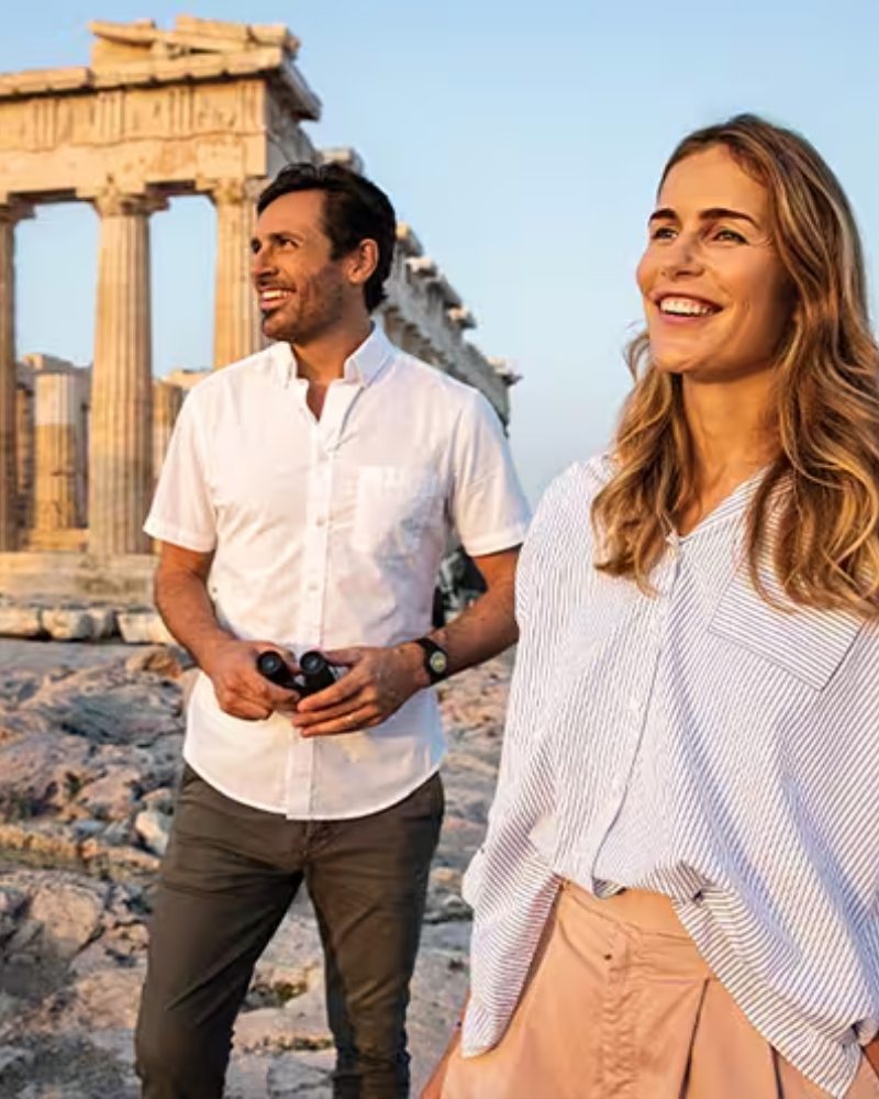 A couple at the Acropolis in Athens