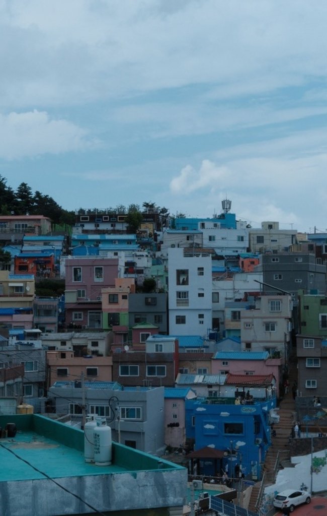 Colorful houses on the hillside of Gamcheon Culture Village in Busan