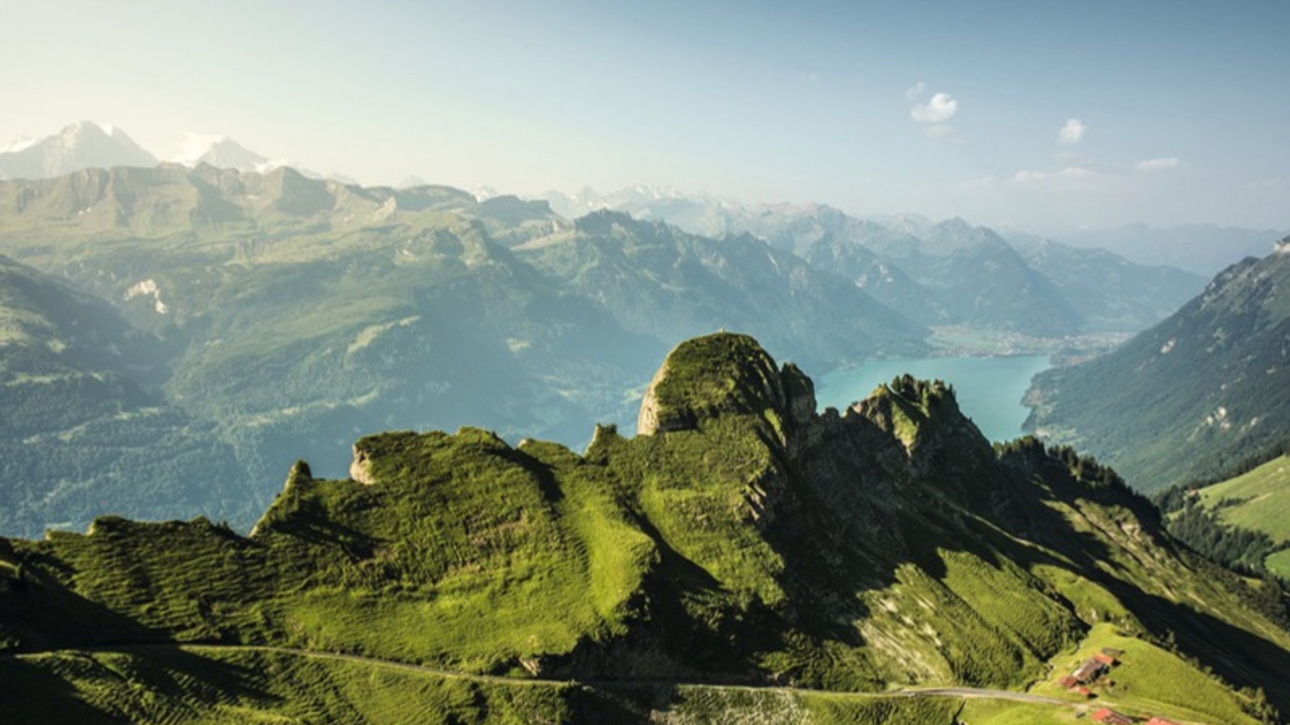 Green ridges above Lake Brienz from the Brienzer Rothorn