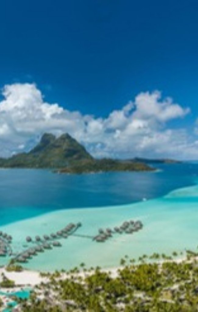 Mount Otemanu above the turquoise lagoon of Bora Bora
