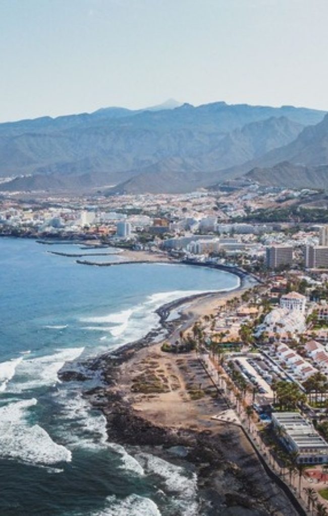 The coastline of Arona in the south of Tenerife