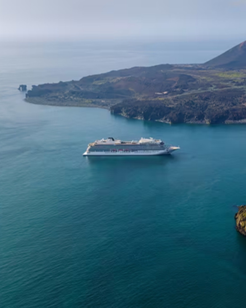 A Viking ocean ship off the coast of Iceland